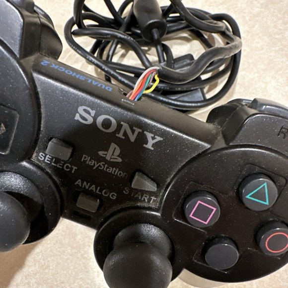 Official Sony PS2 PlayStation 2 Black DualShock 2 Controller Tested and Working - Picture 3 of 6